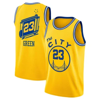 Men's Draymond Green Golden State Warriors Gold Swingman Hardwood Classics Jersey - The City Classic Edition