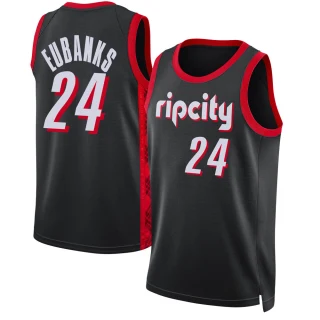 Men's Drew Eubanks Portland Trail Blazers Black Swingman 2021/22 Jersey - City Edition
