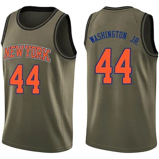 Men's Duane Washington Jr. New York Knicks Green Swingman Salute to Service Jersey