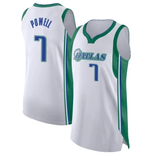 Men's Dwight Powell Dallas Mavericks White Authentic 2021/22 City Edition Jersey