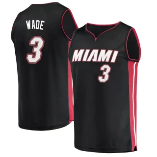 Men's Dwyane Wade Miami Heat Black Fast Break Jersey - Icon Edition