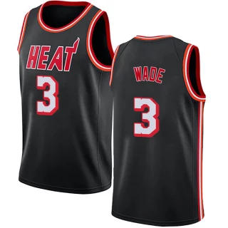 Men's Dwyane Wade Miami Heat Black Swingman Fashion Hardwood Classics Jersey