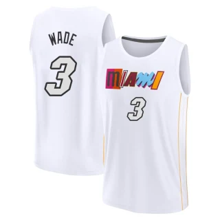 Men's Dwyane Wade Miami Heat White Fast Break 2022/23 City Edition Jersey