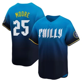 Men's Dylan Moore Philadelphia Phillies Blue Limited 2024 City Connect Jersey