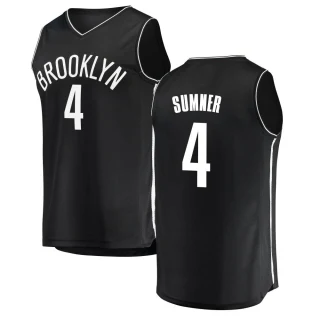 Men's Edmond Sumner Brooklyn Nets Black Fast Break Jersey - Icon Edition