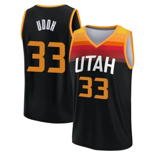 Men's Ekpe Udoh Utah Jazz Black Fast Break 2021/22 Replica City Edition Jersey