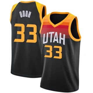 Men's Ekpe Udoh Utah Jazz Black Swingman Jaz 2021/22 Diamond Icon Edition Jersey