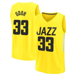 Men's Ekpe Udoh Utah Jazz Yellow Fast Break 2022/23 City Edition Jersey