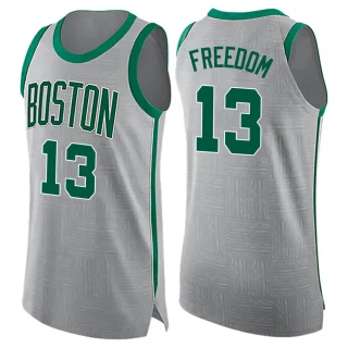 Men's Enes Freedom Boston Celtics Gray Swingman Jersey - City Edition