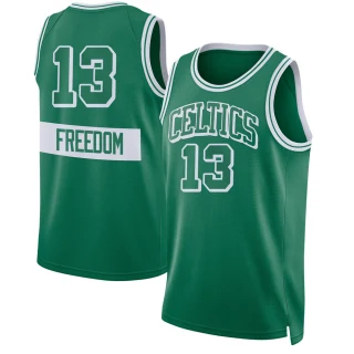 Men's Enes Freedom Boston Celtics Green Swingman Kelly 2021/22 City Edition Jersey