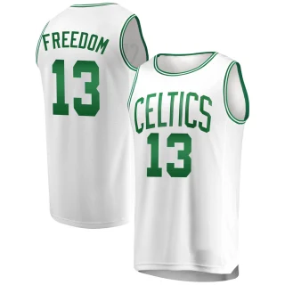 Men's Enes Freedom Boston Celtics White Fast Break Jersey - Association Edition