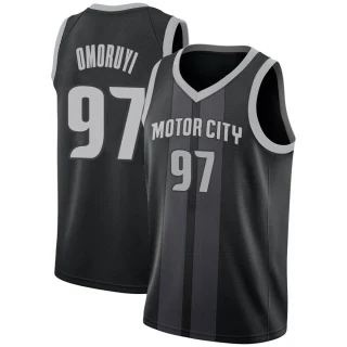 Men's Eugene Omoruyi Detroit Pistons Black Swingman 2018/19 Jersey - City Edition