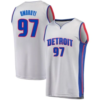 Men's Eugene Omoruyi Detroit Pistons Gray Fast Break Alternate Jersey - Statement Edition