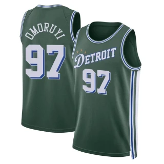 Men's Eugene Omoruyi Detroit Pistons Green Swingman 2022/23 City Edition Jersey