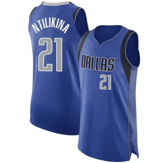 Men's Frank Ntilikina Dallas Mavericks Royal Authentic 2020/21 Jersey - Icon Edition