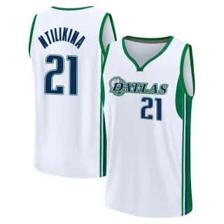 Men's Frank Ntilikina Dallas Mavericks White Fast Break 2021/22 Replica City Edition Jersey