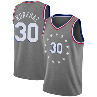 Men's Furkan Korkmaz Philadelphia 76ers Gray Swingman 2018/19 Jersey - City Edition