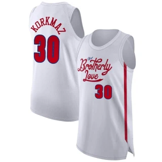 Men's Furkan Korkmaz Philadelphia 76ers White Authentic 2022/23 City Edition Jersey