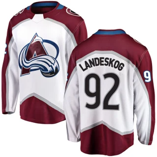 Men's Gabriel Landeskog Colorado Avalanche White Breakaway Away Jersey