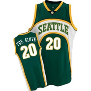 Men's Gary Payton Oklahoma City Thunder Green Authentic The Glove" Throwback Jersey"