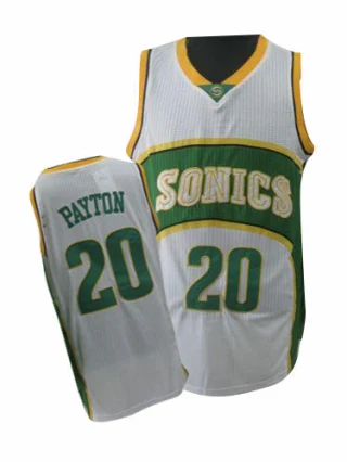 Men's Gary Payton Oklahoma City Thunder White Authentic SuperSonics Throwback Jersey