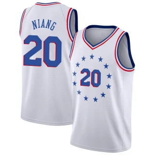 Men's Georges Niang Philadelphia 76ers White Swingman 2018/19 Jersey - Earned Edition