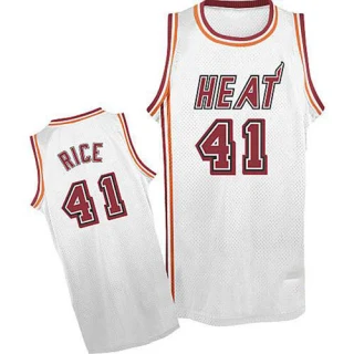 Men's Glen Rice Miami Heat White Authentic Throwback Finals Patch Jersey