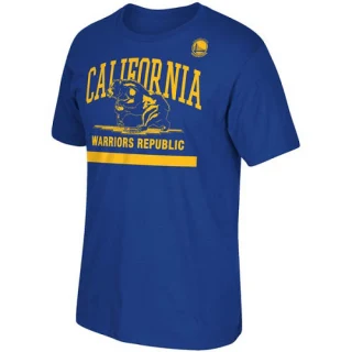 Men's Golden State Warriors Gold Cali Bear T-Shirt - Royal