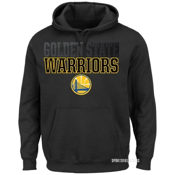 Men's Golden State Warriors Gold Color Pop Pullover Hoodie - Black