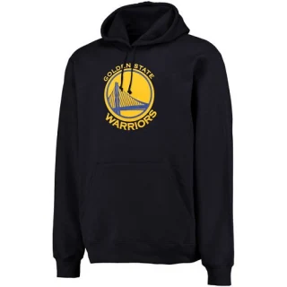 Men's Golden State Warriors Gold Logo Pullover Hoodie Sweatshirt - Navy