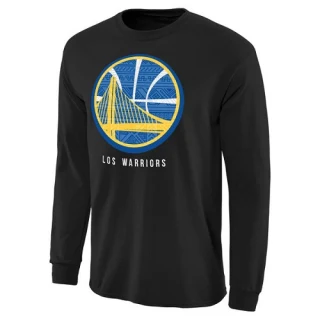Men's Golden State Warriors Gold Noches Enebea Long Sleeve T-Shirt - Black