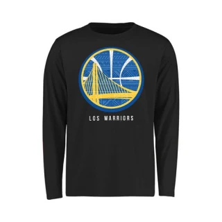 Men's Golden State Warriors Gold Noches Enebea Long Sleeve T-Shirt - Black