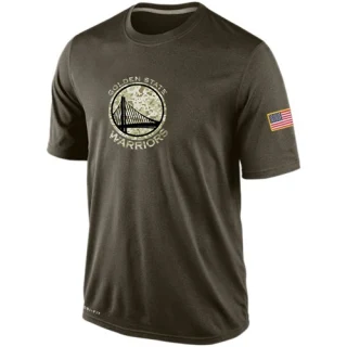 Men's Golden State Warriors Gold Olive Salute To Service KO Performance Dri-FIT T-Shirt