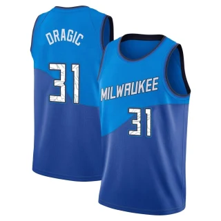 Men's Goran Dragic Milwaukee Bucks Blue Swingman 2020/21 Jersey - City Edition