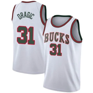 Men's Goran Dragic Milwaukee Bucks White Swingman Fashion Hardwood Classics Jersey