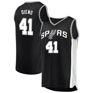 Men's Gorgui Dieng San Antonio Spurs Black Fast Break Jersey - Icon Edition