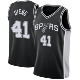 Men's Gorgui Dieng San Antonio Spurs Black Swingman Jersey - Icon Edition