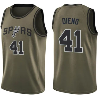 Men's Gorgui Dieng San Antonio Spurs Green Swingman Salute to Service Jersey