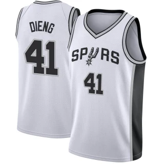 Men's Gorgui Dieng San Antonio Spurs White Swingman Jersey - Association Edition
