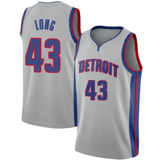 Men's Grant Long Detroit Pistons Swingman Silver Jersey - Statement Edition