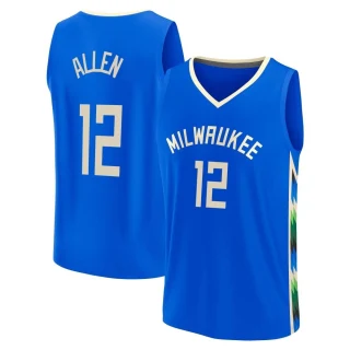 Men's Grayson Allen Milwaukee Bucks Gray Fast Break Royal 2022/23 City Edition Jersey