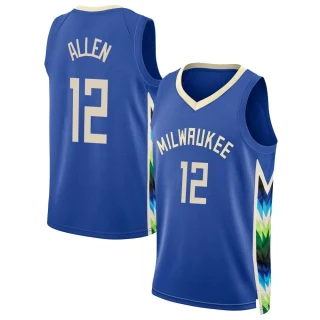 Men's Grayson Allen Milwaukee Bucks Gray Swingman Royal 2022/23 City Edition Jersey