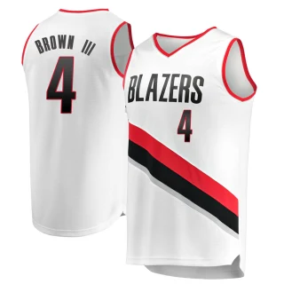 Men's Greg Brown III Portland Trail Blazers White Fast Break Jersey - Association Edition