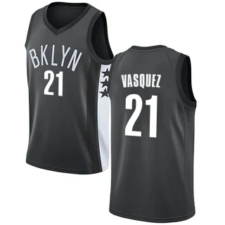 Men's Greivis Vasquez Brooklyn Nets Gray Swingman Jersey - Statement Edition