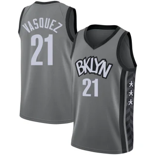 Men's Greivis Vasquez Brooklyn Nets Gray Swingman Jordan Brand 2020/21 Jersey - Statement Edition