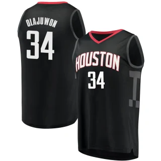 Men's Hakeem Olajuwon Houston Rockets Black Fast Break Jersey - Statement Edition