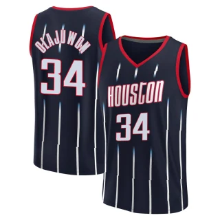 Men's Hakeem Olajuwon Houston Rockets Navy Fast Break 2021/22 Replica City Edition Jersey