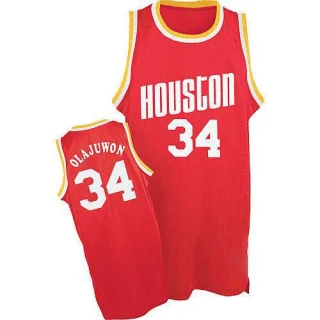 Men's Hakeem Olajuwon Houston Rockets Red Authentic Throwback Jersey