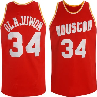 Men's Hakeem Olajuwon Houston Rockets Red Swingman Throwback Jersey