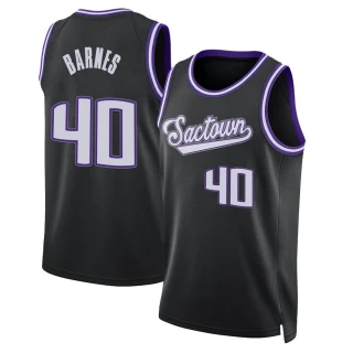 Men's Harrison Barnes Sacramento Kings Black Swingman 2021/22 Icon Edition Jersey